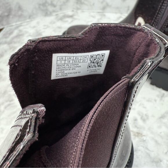 NWOT TOMS Bennet Purple Glitter Chelsea Ankle Boots Big Girls Sz 1 - Picture 12 of 15